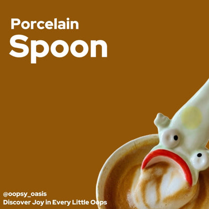 Porcelain Spoon | Big Mouth Frog Spoon - Oopsy Oasis