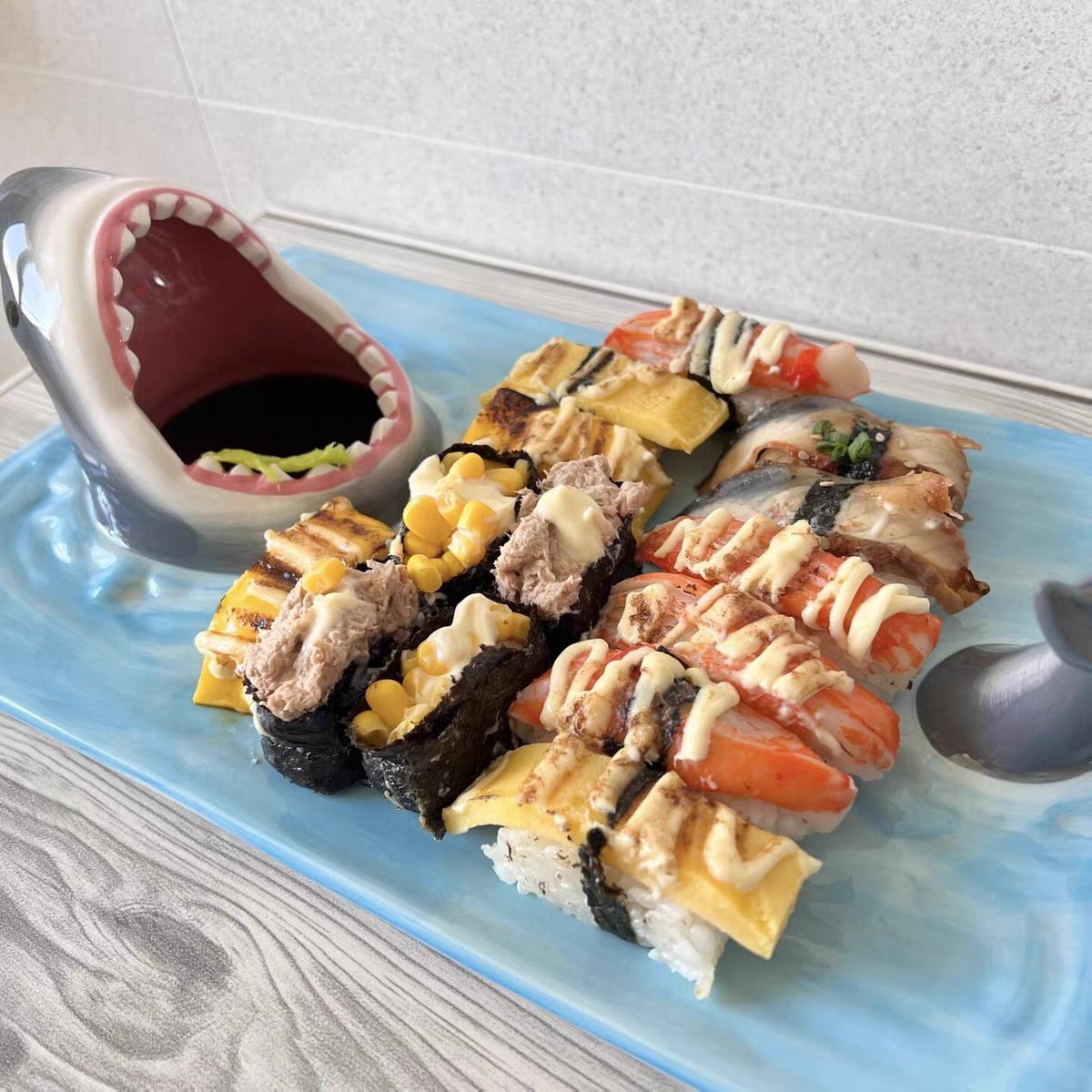 Shark Attack Sushi Plate - Oopsy Oasis